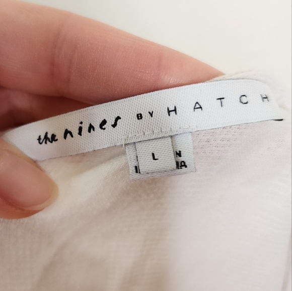 The Nines by Hatch Natural Bell 3/4 Sleeve Tiered Maternity Blouse L - Picture 4 of 5